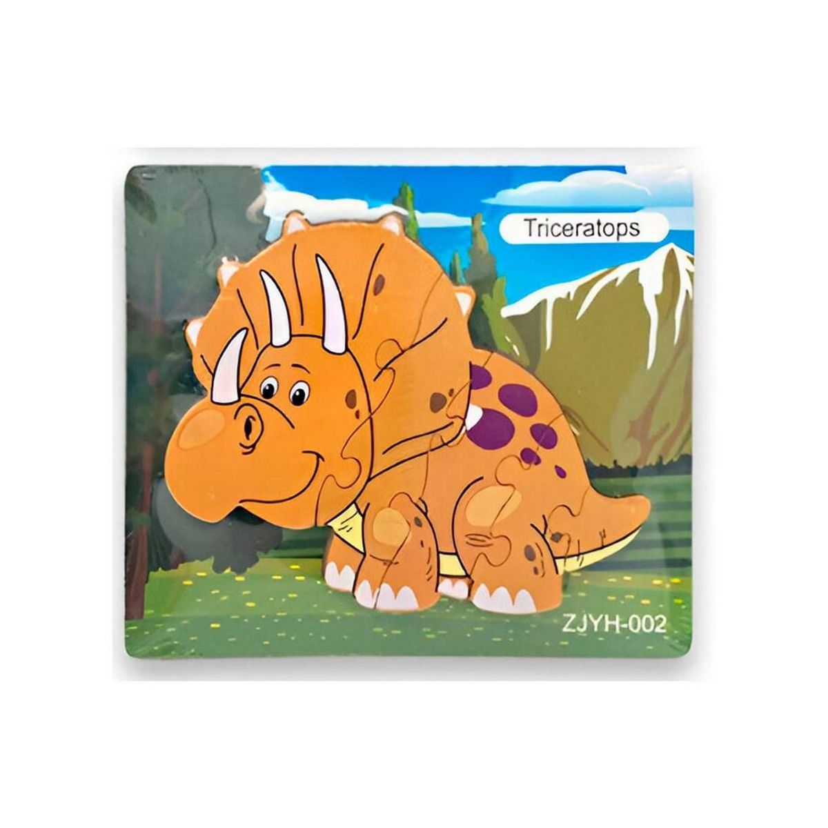 GENERICO - Rompecabezas Didáctico Dinosaurio Multicolor Triceraptos