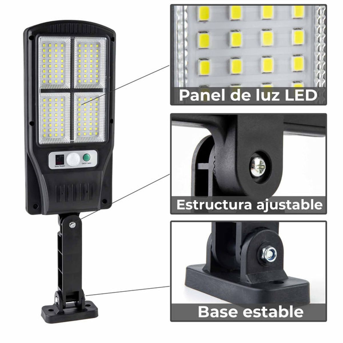 ENERGY PLUS - Lámpara Solar Exterior Control Remoto y Resistencia al Agua