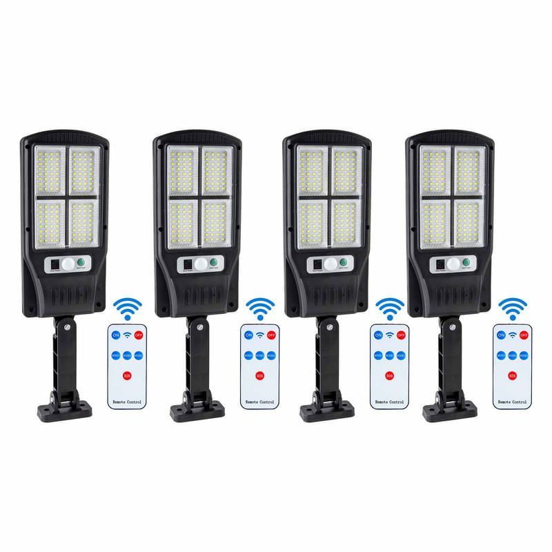 ENERGY PLUS - Set x4 Lámpara Solar Exterior con Control Resistencia Agua