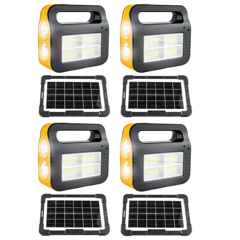 ENERGY PLUS - Set x4 Lámpara Emergencia Solar LED Multifuncional Carga USB