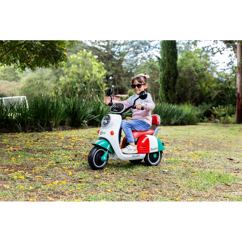 PRINSEL - Moto Electrica Recargable Ninos Ninas 2 - 5 años Luces Sonidos Vespa Prinsel