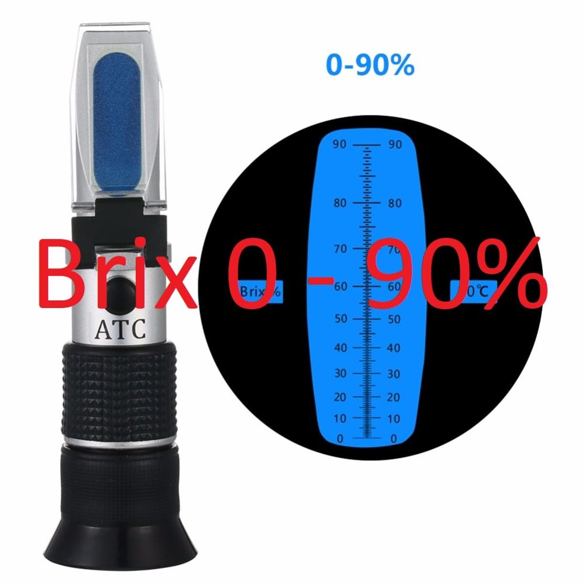 GENERICO - Refractometro Brix 0 - 90 ATC Dulces Miel Azucar Arequipe Mermelada