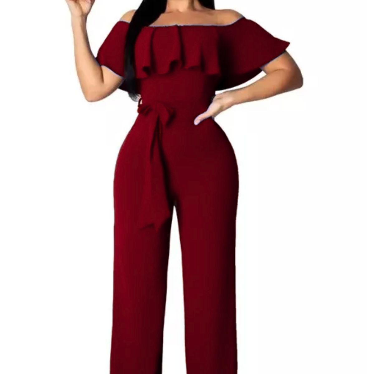 NEGRELI - Enterizo casual-formal bota recta con lazo ref-1059