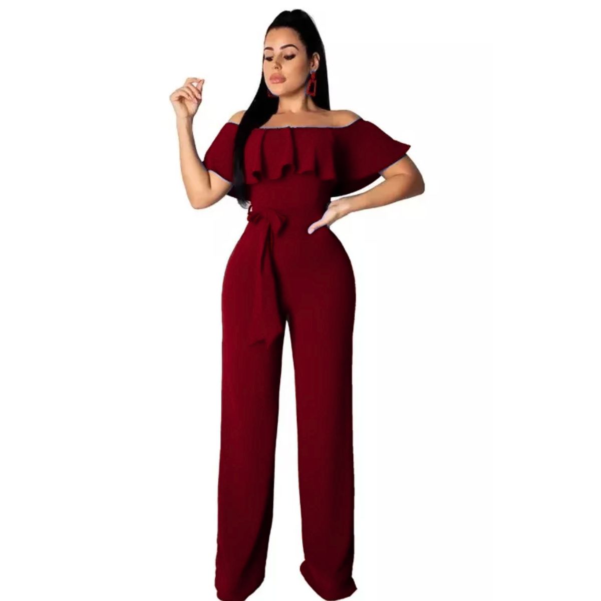 NEGRELI - Enterizo casual-formal bota recta con lazo ref-1059