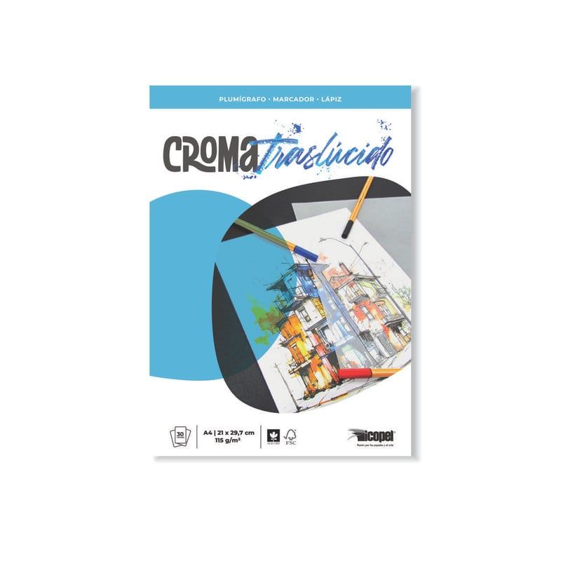 ICOPEL - Block Croma Traslúcido 115 g - A4 x 30 Hjs