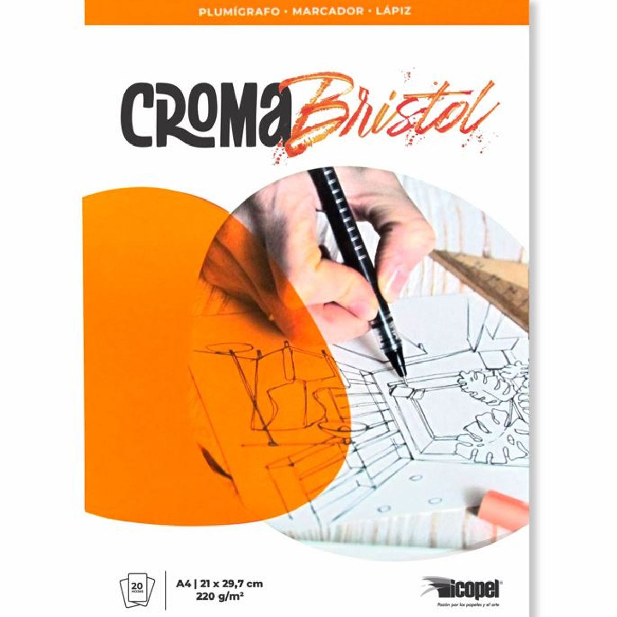 ICOPEL - Block Croma Bristol 220 g - A4 x 20 Hjs