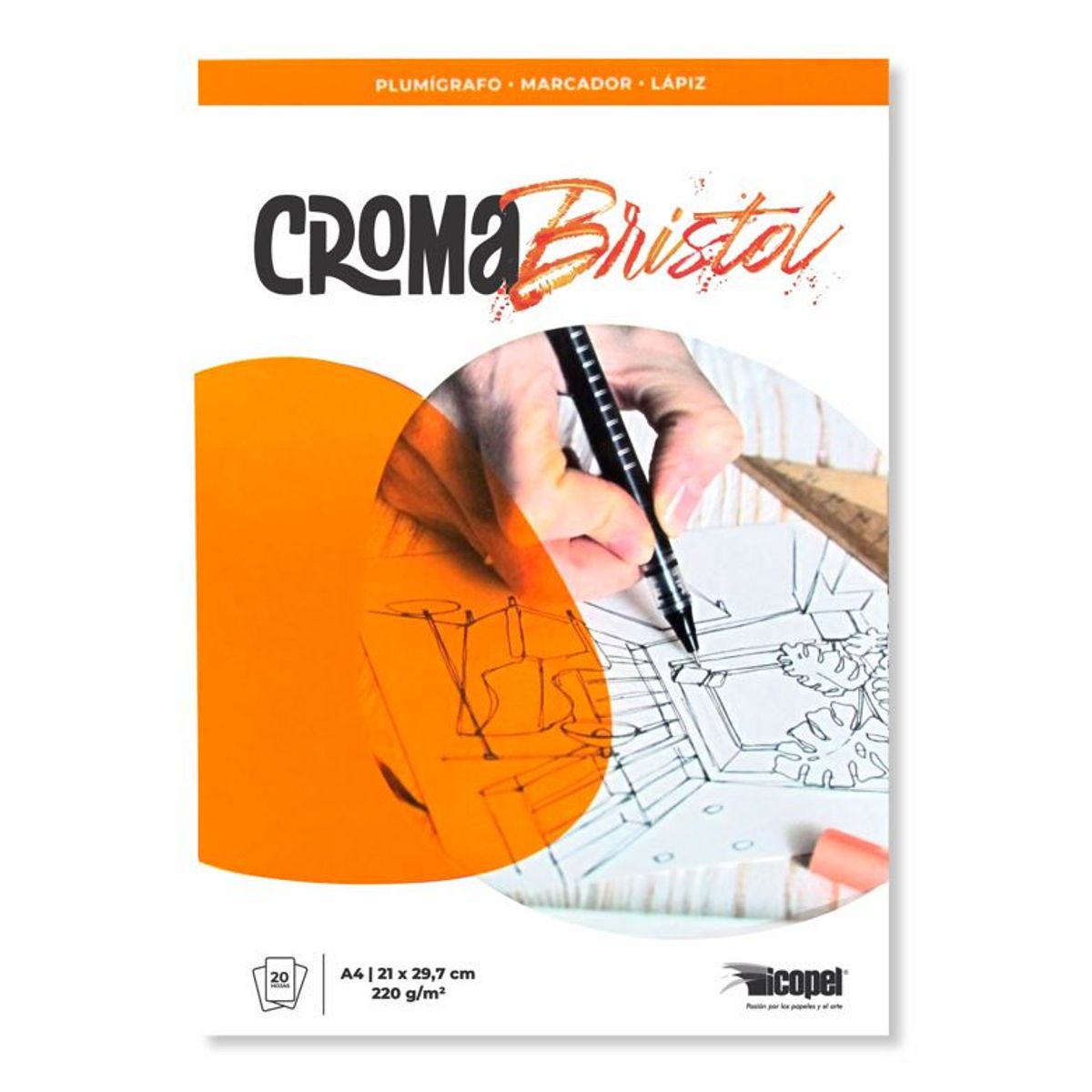 ICOPEL - Block Croma Bristol 220 g - A4 x 20 Hjs