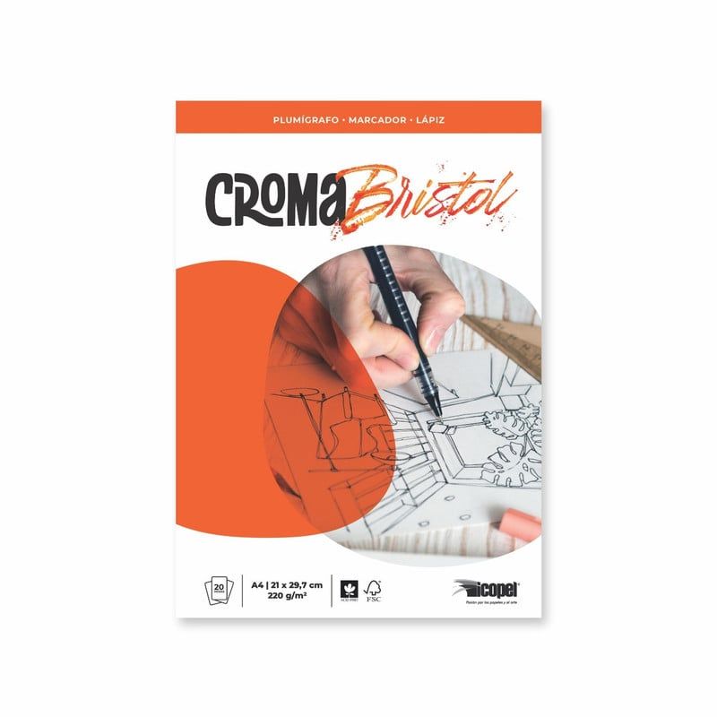ICOPEL - Block Croma Bristol 220 g - A4 x 20 Hjs