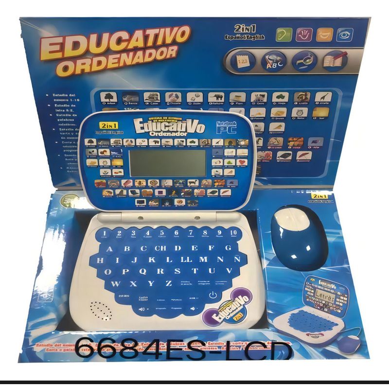 GENERICO - Computador Didáctico Interactivo Niños Español-ingles Rosado
