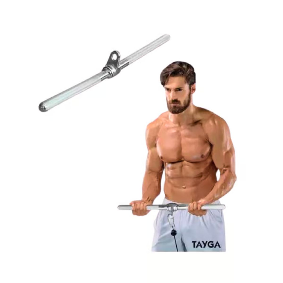 GENERICO - ADAPTACION POLEA BARRA RECTA CROMADA 48CM