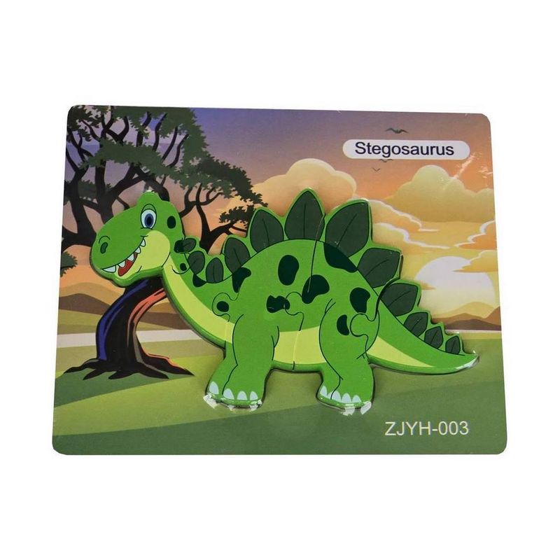 GENERICO - Rompecabezas Didáctico Dinosaurio Multicolor Stegosaurus