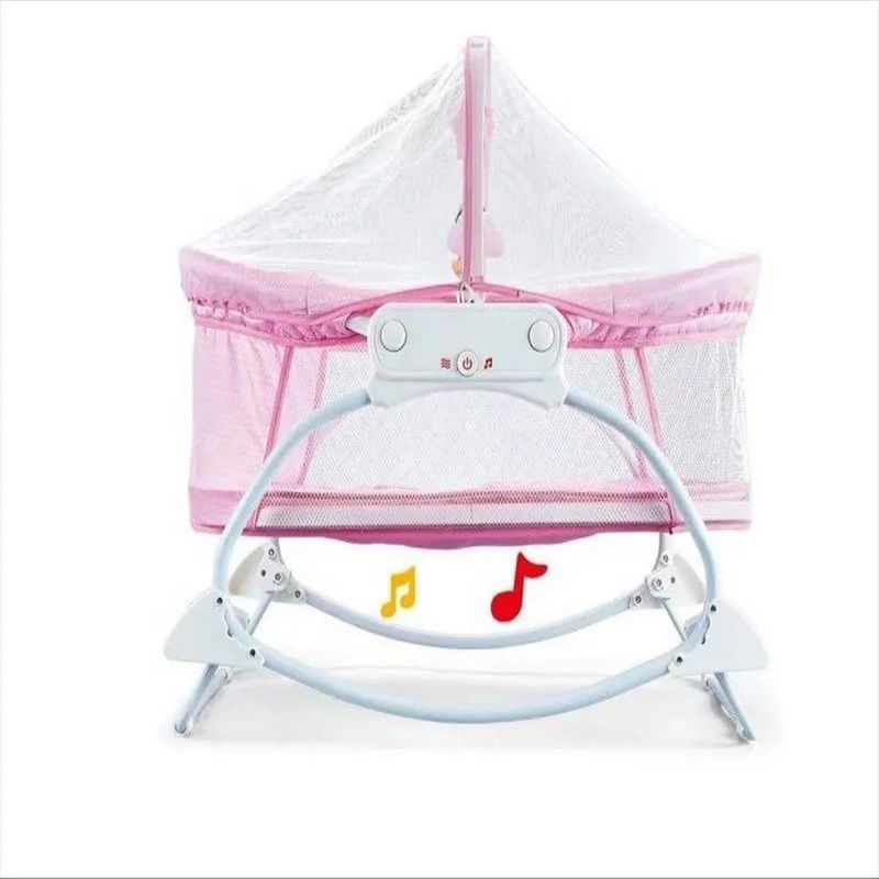 GENERICO - Silla Baby Moisés Mecedora Con Vibración Musical - ROSADO