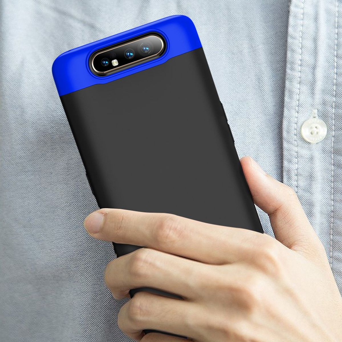 GENERICO - Funda Carcasa Estuche Protector Para Samsung A80 Azul negro