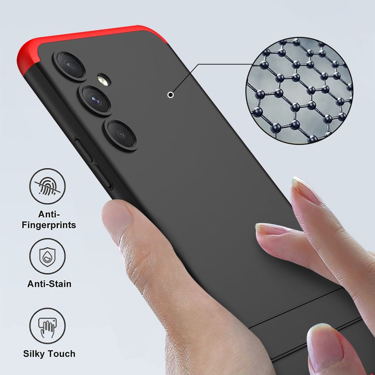 GENERICO - Funda Carcasa Estuche Protector Para Samsung S23FE Negro con Rojo