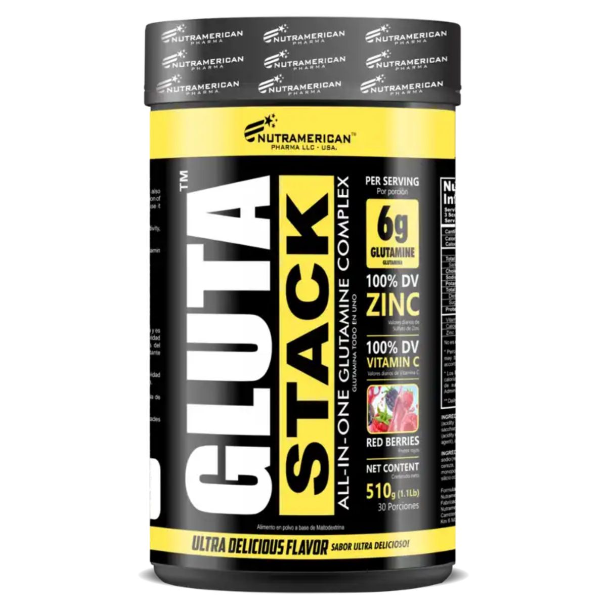 MEGAPLEX - Gluta stack glutamina 6000mg & zinc 1.1 lb