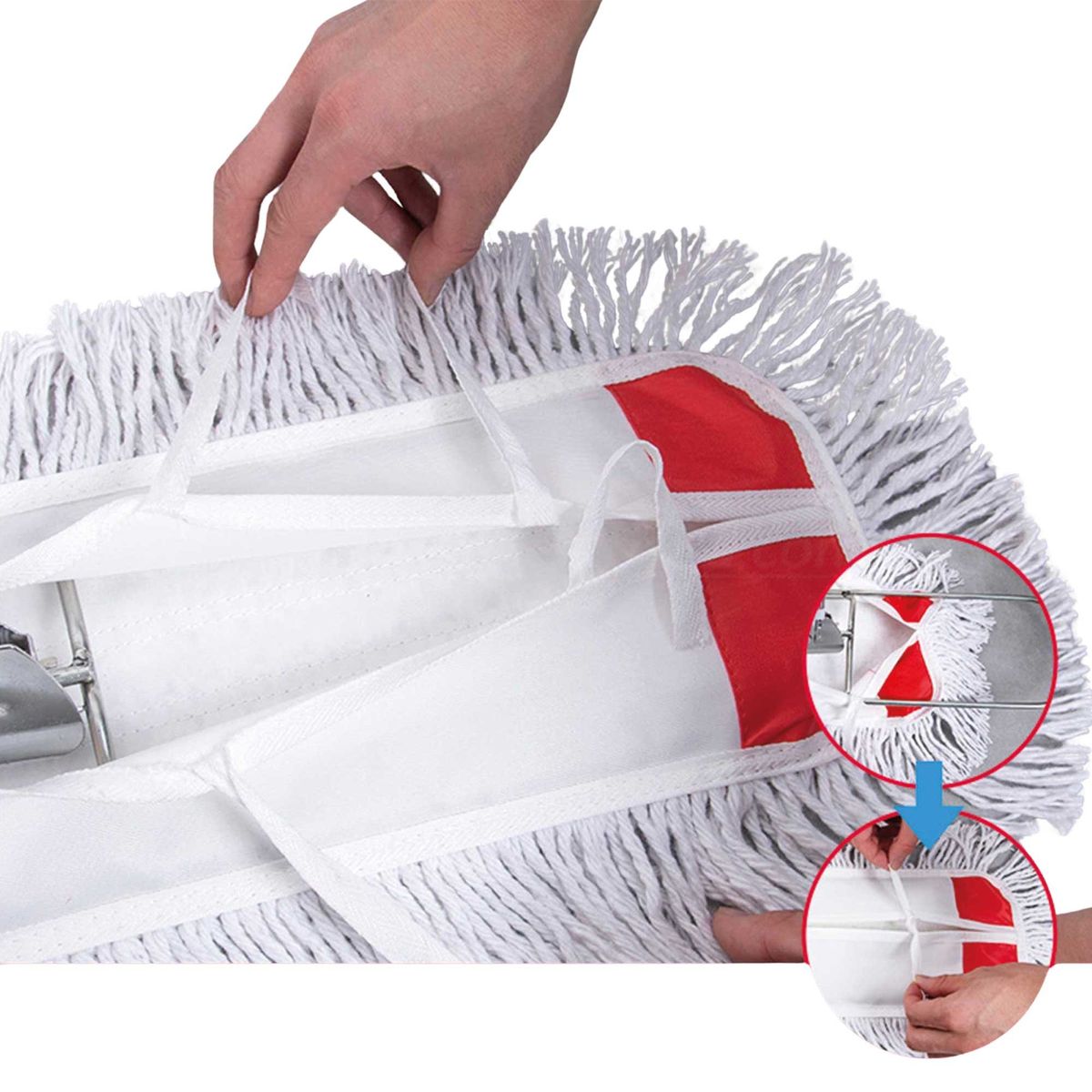 TRIPLE CLEAN - Mopa plana de algodón 80 cm con cabo