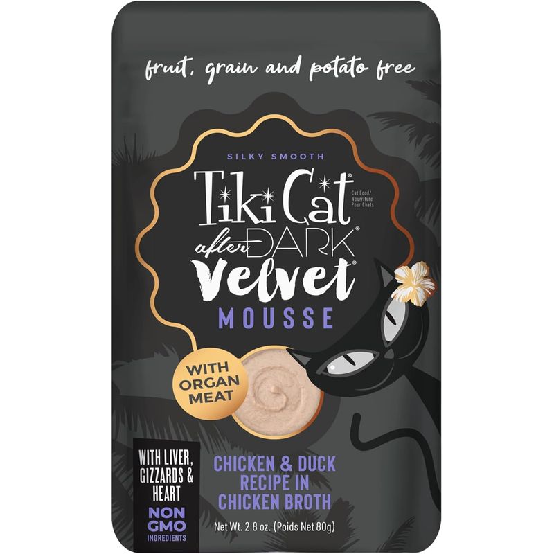 CATLIKE - Alimento Tiki Cat Mousse Pollo Y Pato En Caldo De Pollo 80g