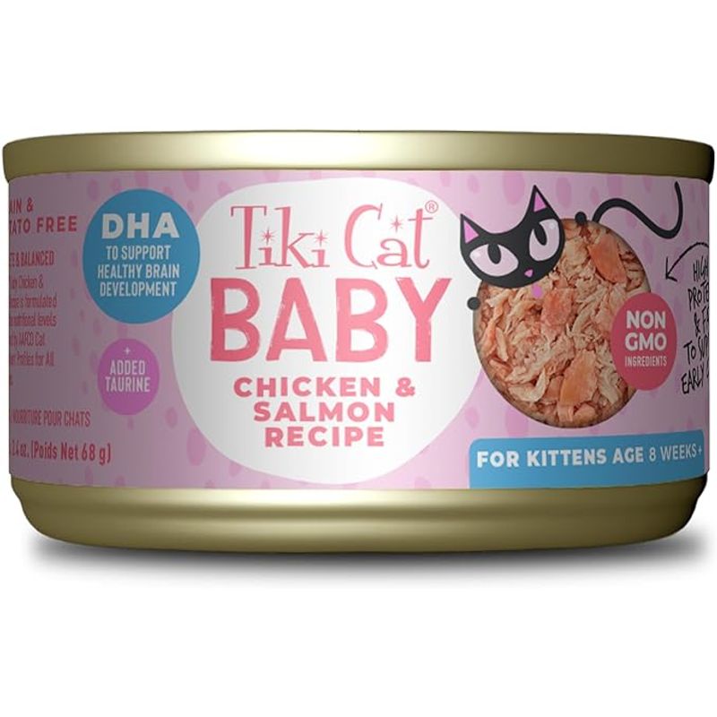 CATLIKE - Alimento Tiki Cat Baby Pollo Y Salmon 68gr Lata