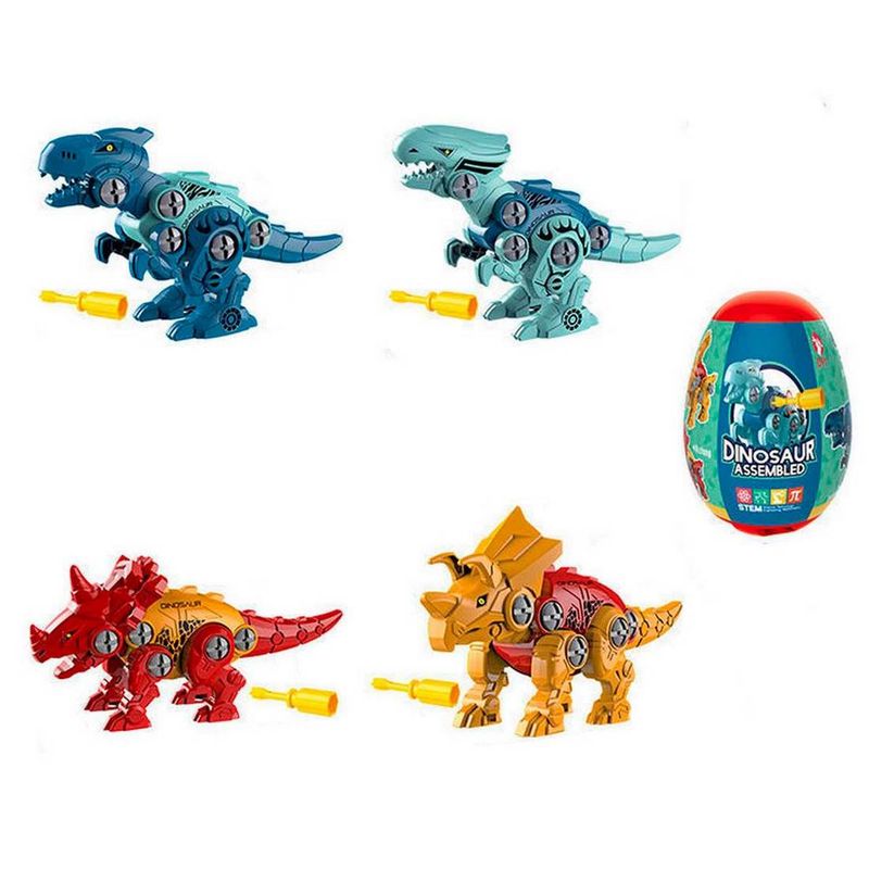 GENERICO - Dinosaurio Rex Tricerapto Armable Juguete Huevo Sorpresa X 1