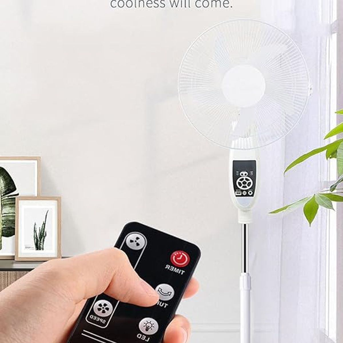 GENERICO - Ventilador Recargable Con Panel Solar + Dos bombillos