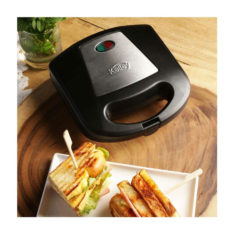 KALLEY - Sanduchera Panini Grill Antiadherente Kalley Color Negro