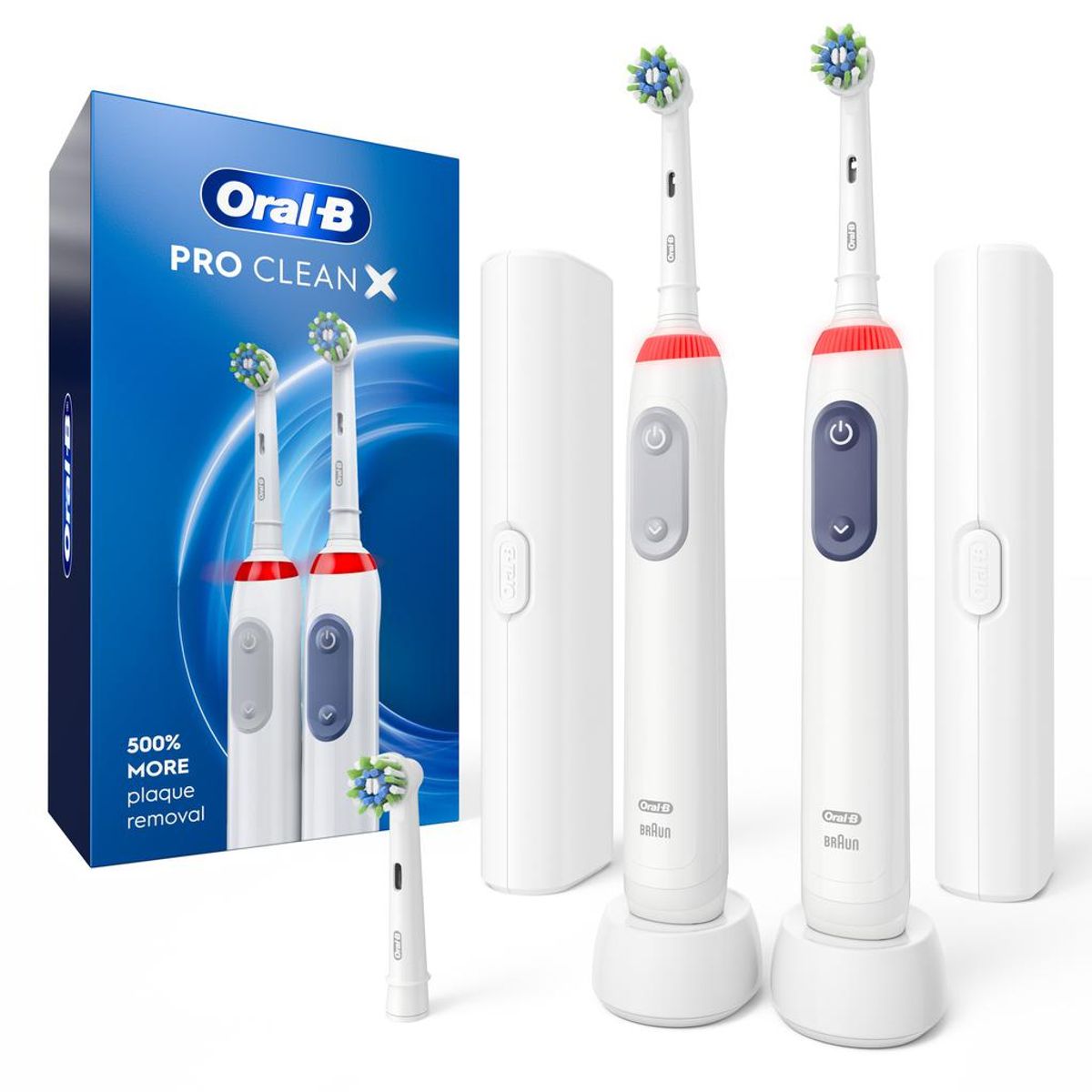 ORAL B - Oral B Cepillo Eléctrico Recargable Pro Clean X 2 Unidades