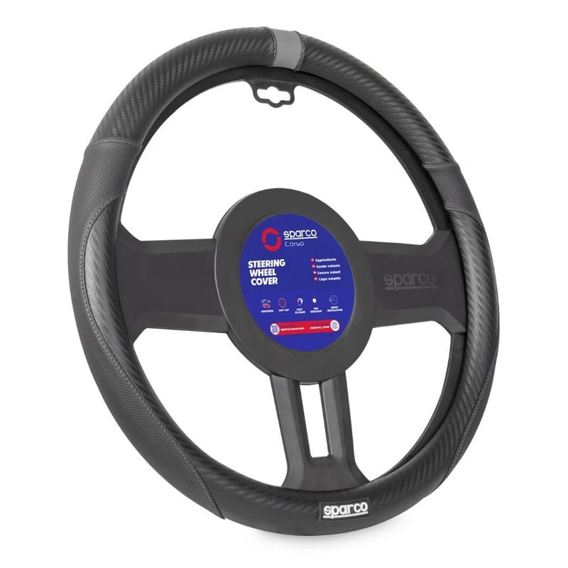 SPARCO - Cubre Volante Carro Negro y Gris Protector Sparco SPS123GR