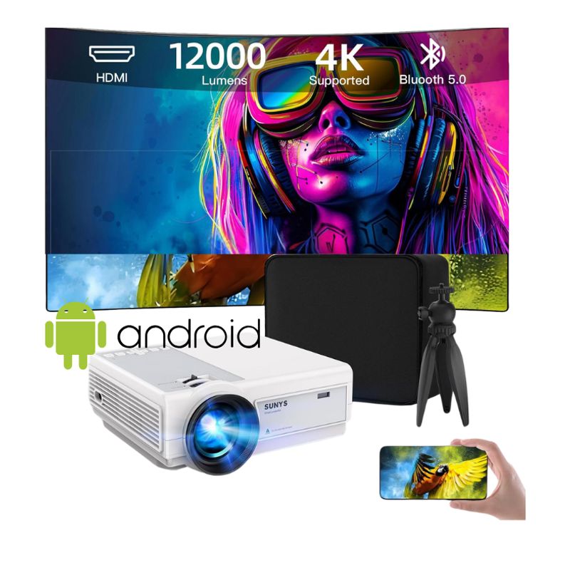 GEF - Proyector Videobeam Wifi Bluetooth Android Mini 1080p Nativo