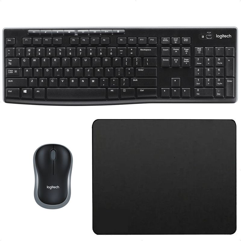LOGITECH - Combo Inalámbrico Logitech Mk270 + Pad Mouse Small 25x21cm