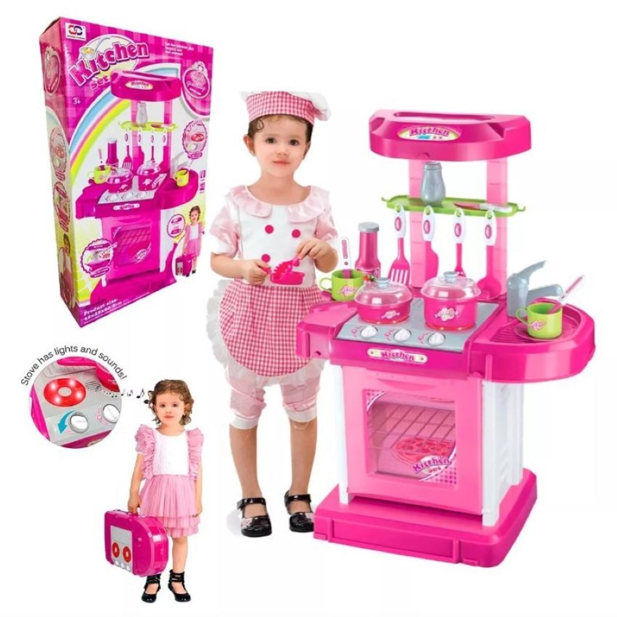ZHOPI CO - Set De Cocina De Juguete Con Luces Sonido Y Accesorios
