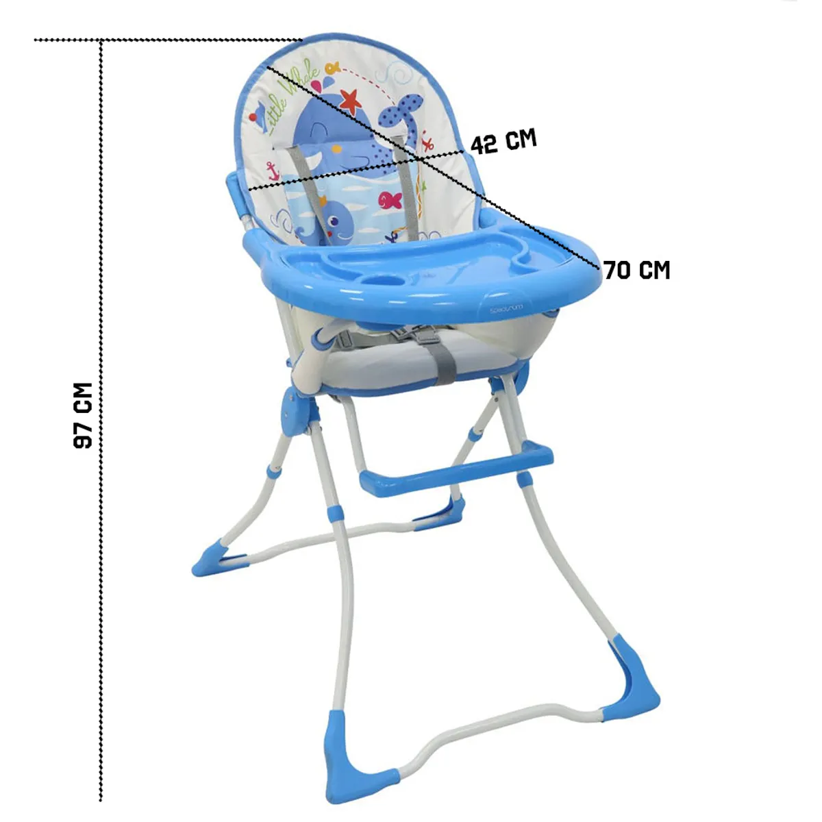 SPECTRUM - SILLA COMEDOR PLEGABLE CON BANDEJA AMPLIA MARCA BEBESITOS