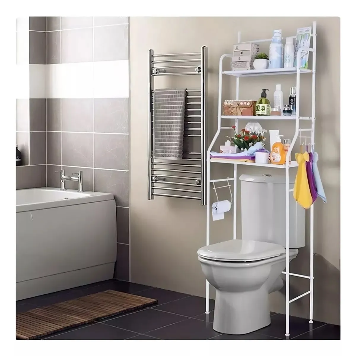 GENERICO - Organizador De Baño Estantería Mueble Ahorrador De Espacio 3 Color Blanco