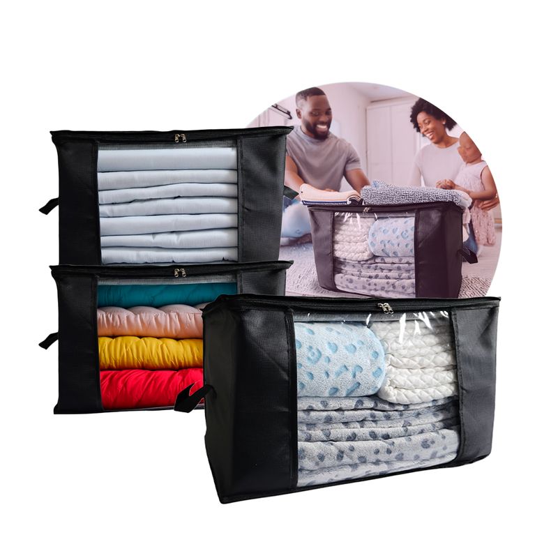 HOGARETO - Bolsa Organizador Ropa Set X 3 - Amplio e Impermeable