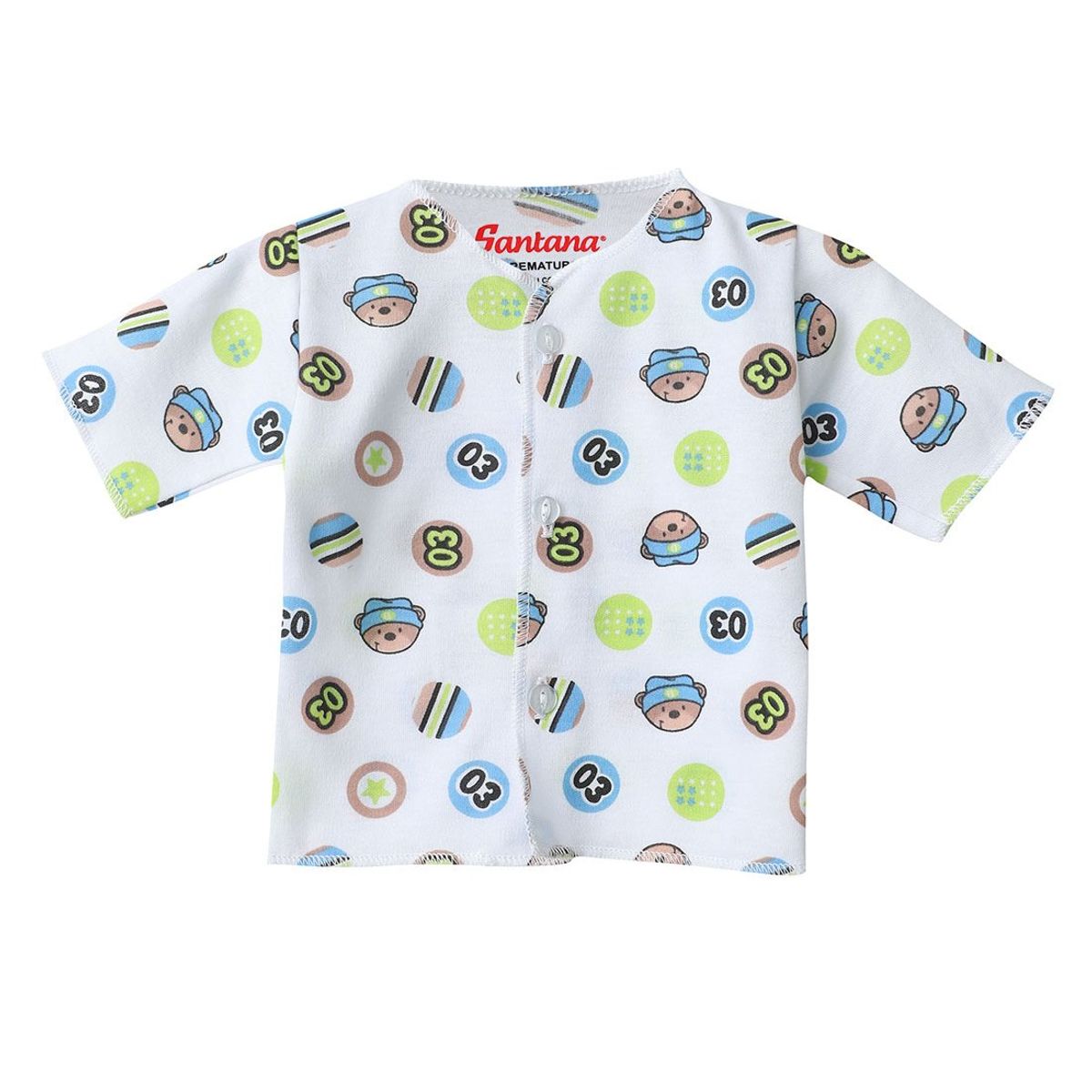 SANTANA - Camiseta Manga Corta Bebé Prematuro Niño Verde Limón