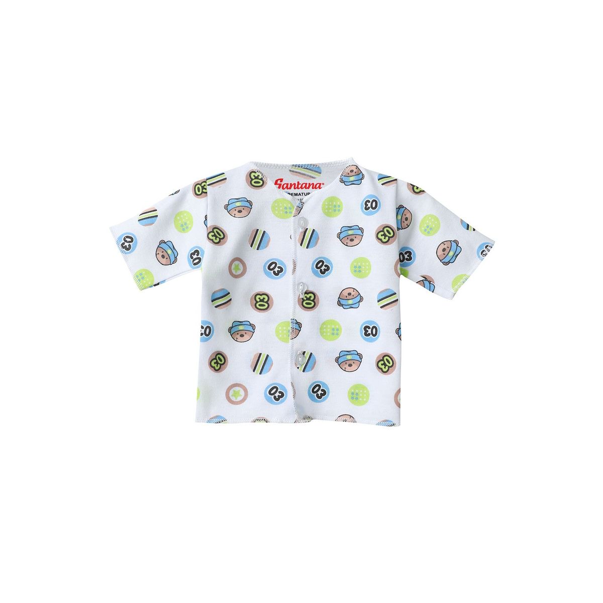 SANTANA - Camiseta Manga Corta Bebé Prematuro Niño Verde Limón