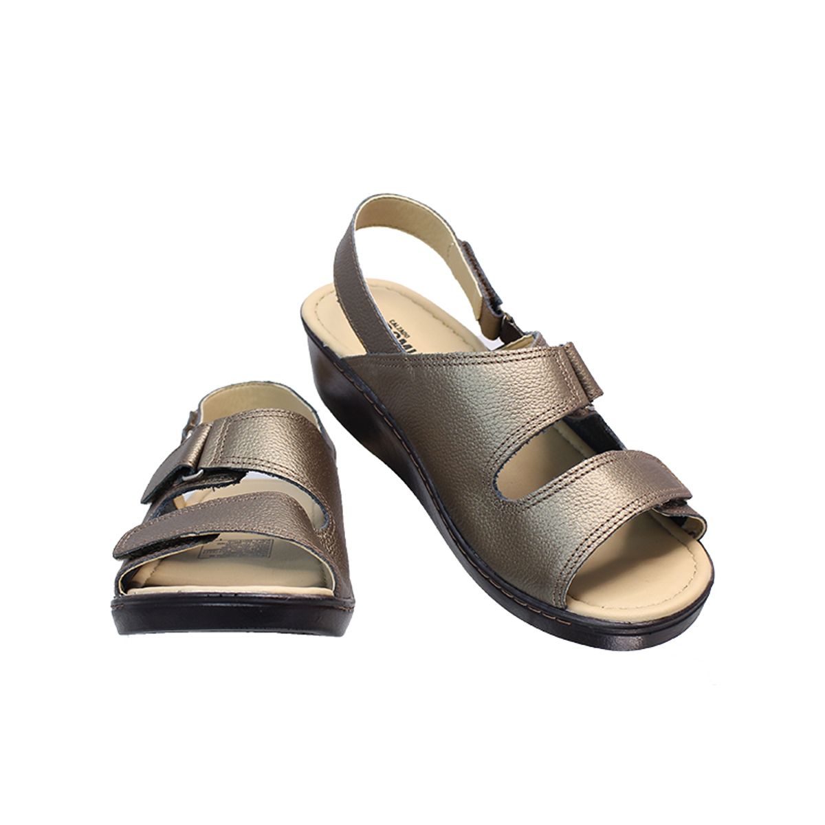 CALZADO ROMULO - Sandalias En Cuero Para Dama Romulo Ajuste Velcro