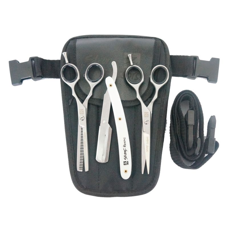 STRONGCASE - Set De Corte Barberia X3 Barbera Tijera Entresacadora Y Microdentada 6