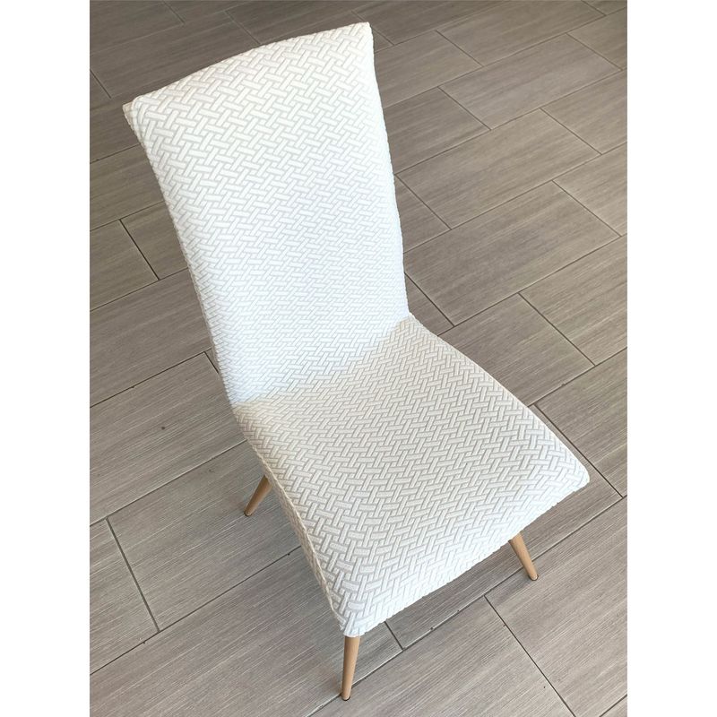 HOMETEX - FUNDA DE SILLA BLANCA BEIGE