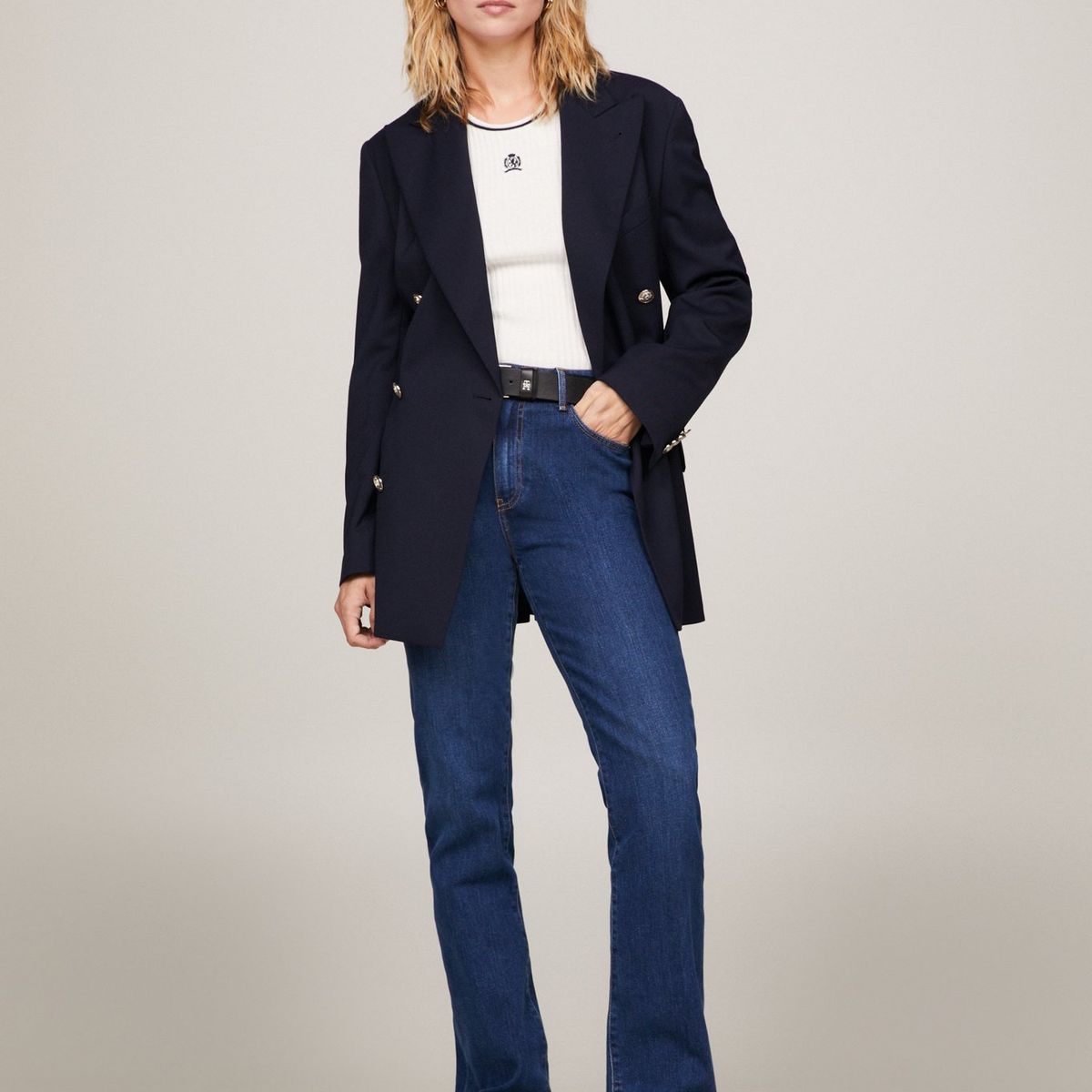 TOMMY HILFIGER - Jeans azul de talle alto con corte bootcut Tommy Hilfiger