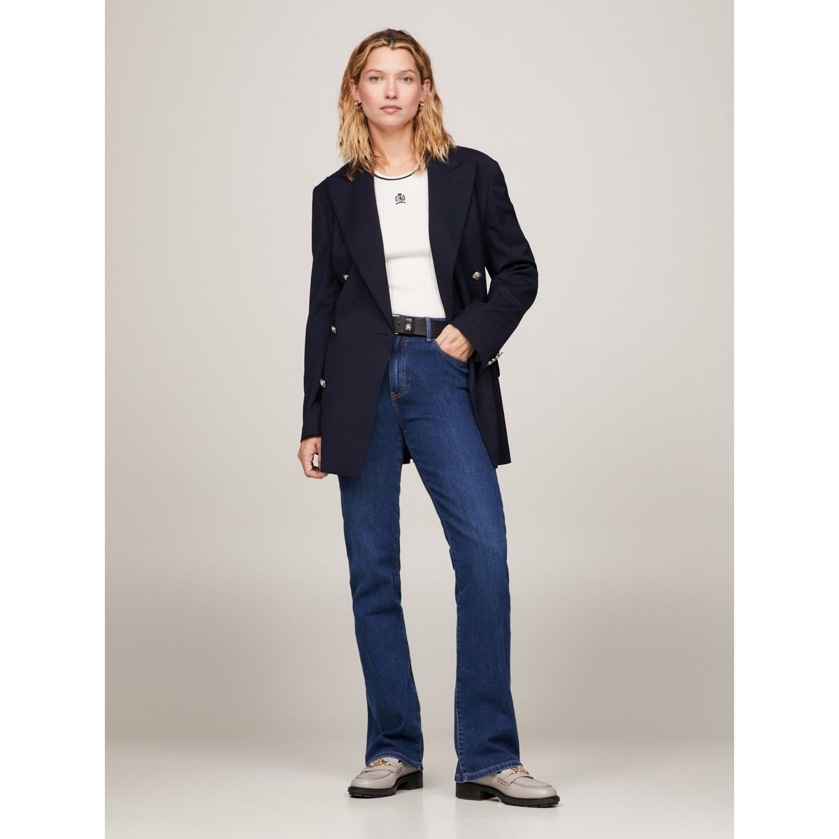 TOMMY HILFIGER - Jeans azul de talle alto con corte bootcut Tommy Hilfiger