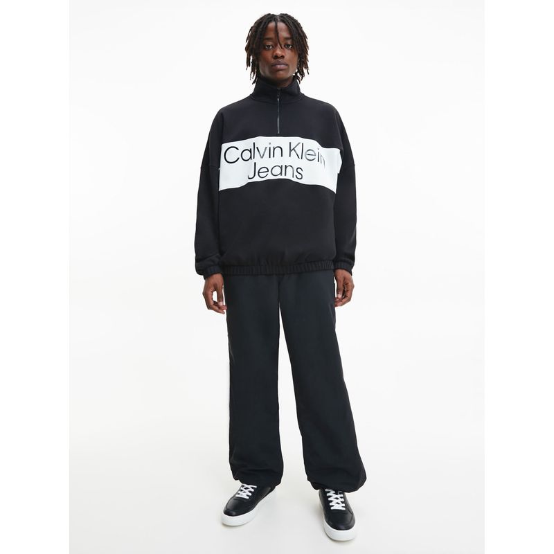 CALVIN KLEIN - Saco Negro Con Media Cremallera Para Hombre Calvin Klein