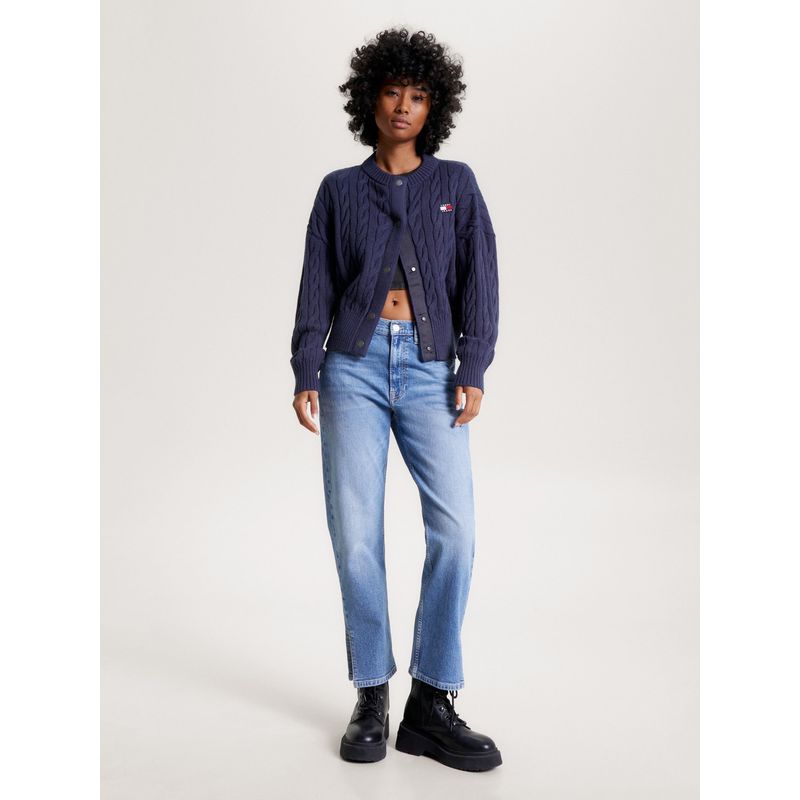 TOMMY HILFIGER - Jeans azul Harper rectos y tobilleros con talle alto y bajo con abertura Tommy Jeans