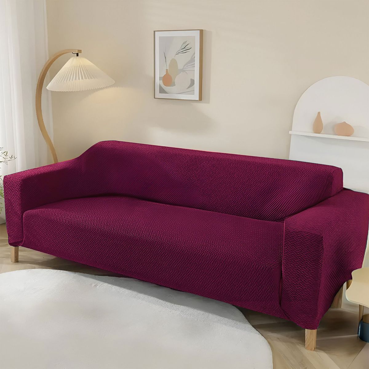 HOMETEX - PROTECTOR DE SOFÁ -2 PUESTOS VINO TINTO