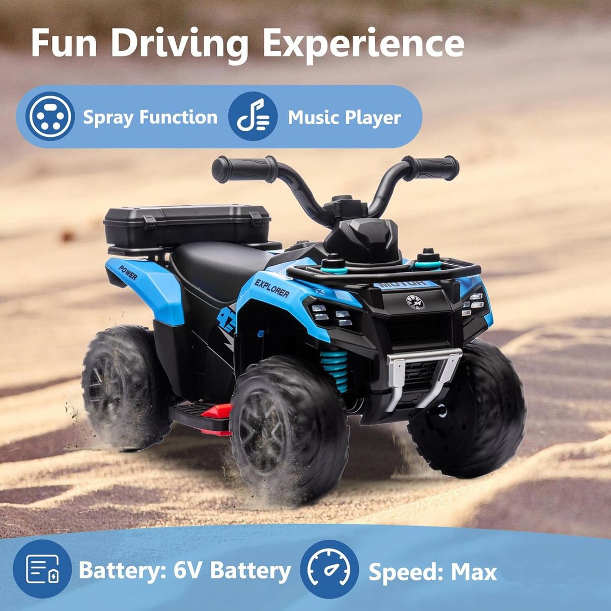 BEBESUNITA - Moto Carro Eléctricos Control Llanta Caucho Spray Usb - Azul