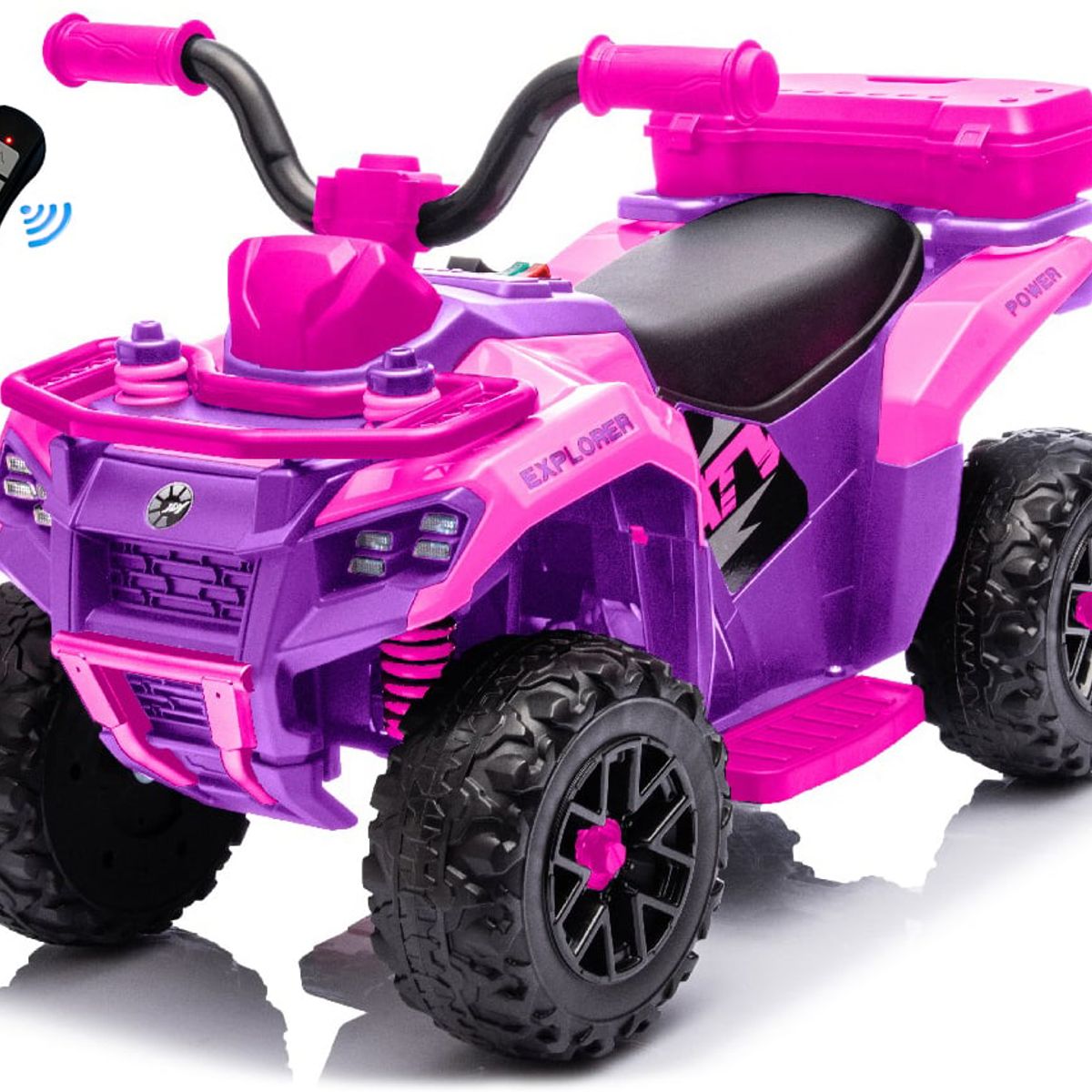 BEBESUNITA - Moto Carro Eléctrico Control Llant Caucho Spray Usb - Fucsia