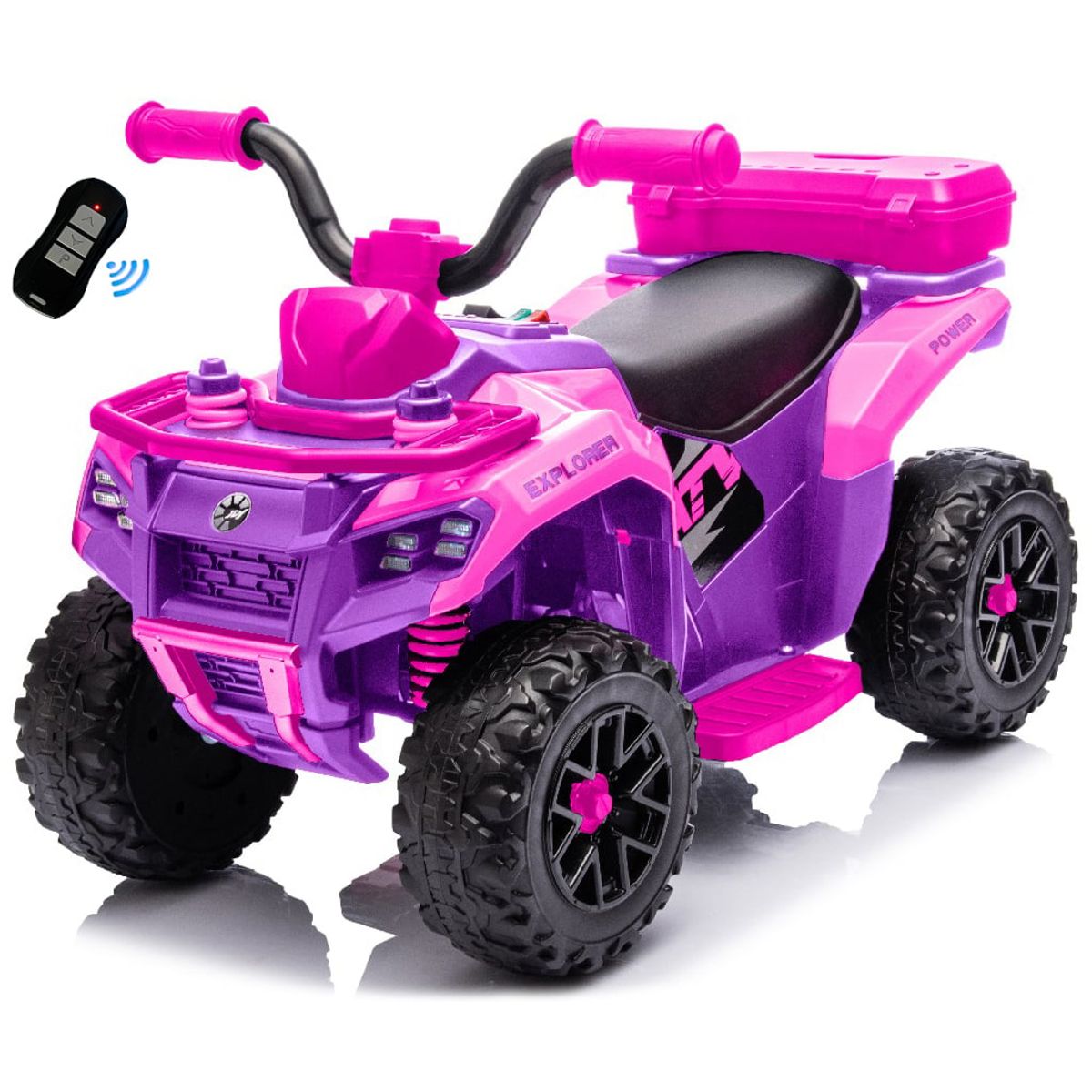 BEBESUNITA - Moto Carro Eléctrico Control Llant Caucho Spray Usb - Fucsia