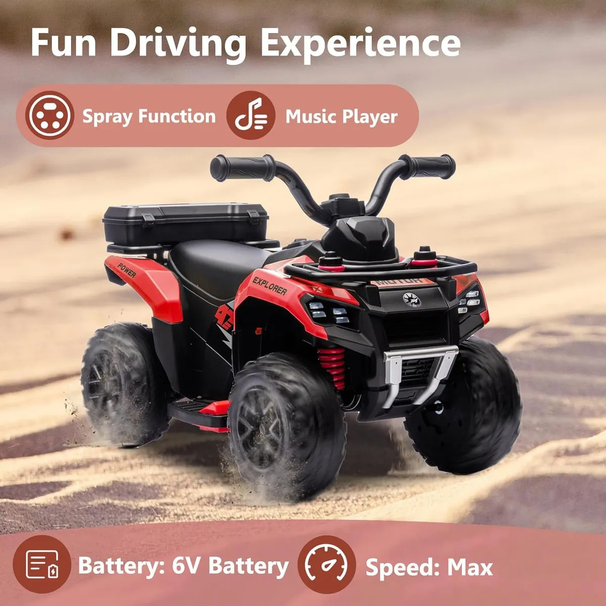 BEBESUNITA - Moto Carro Eléctricos Control Llanta Caucho Spray Usb - Rojo