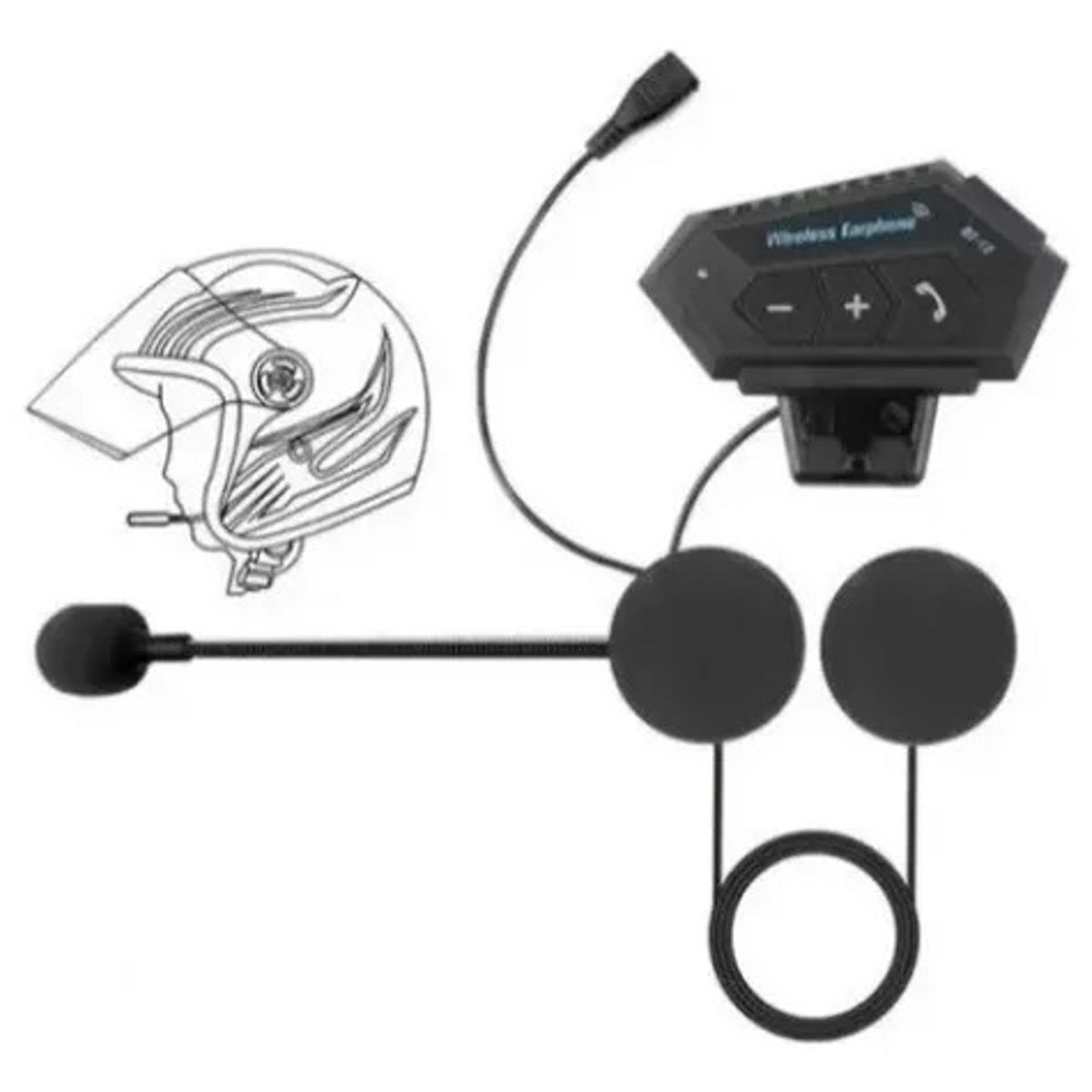 GENERICO - Intercomunicador Auriculares Casco Bluetooh Bt12