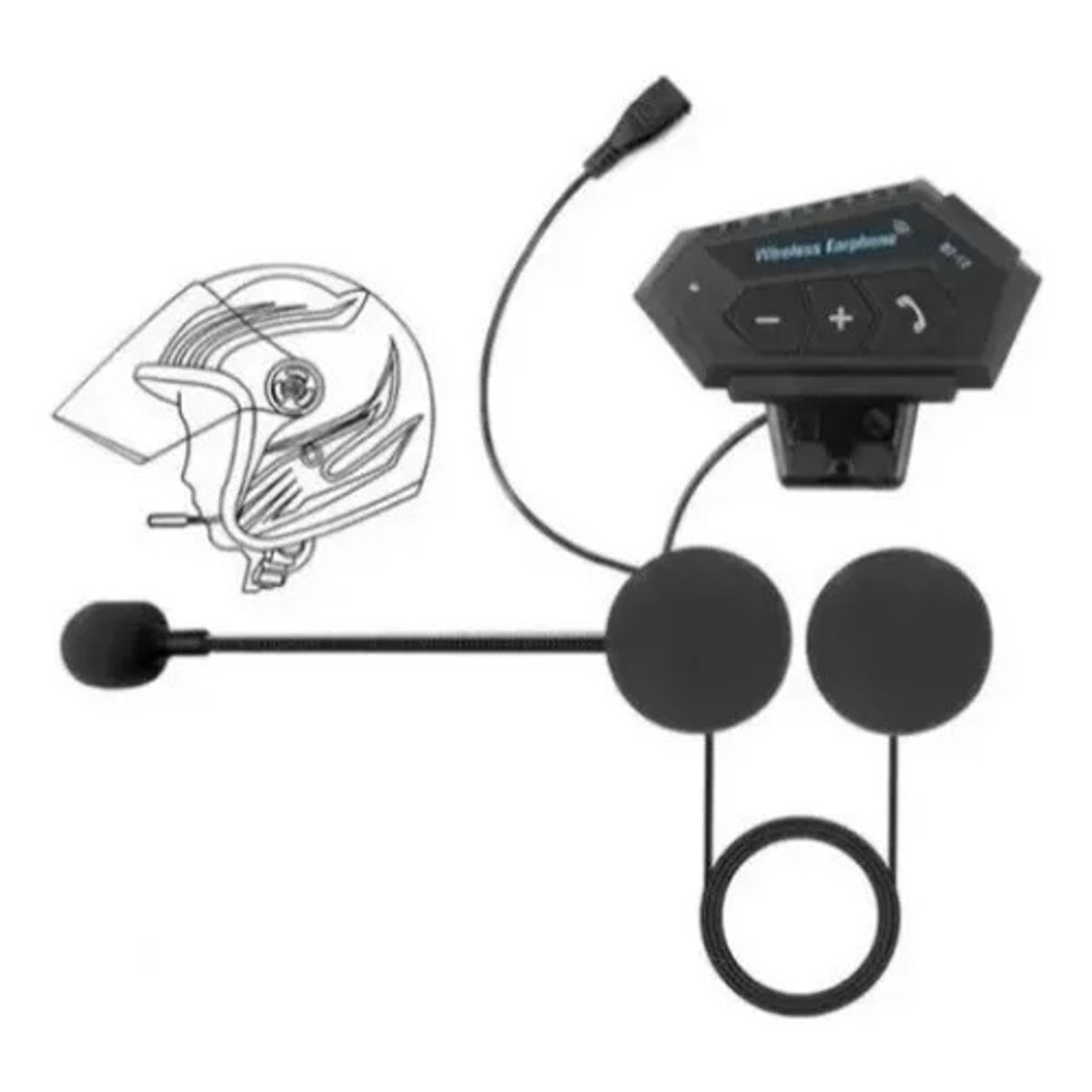 GENERICO - Intercomunicador Auriculares Casco Bluetooh Bt12