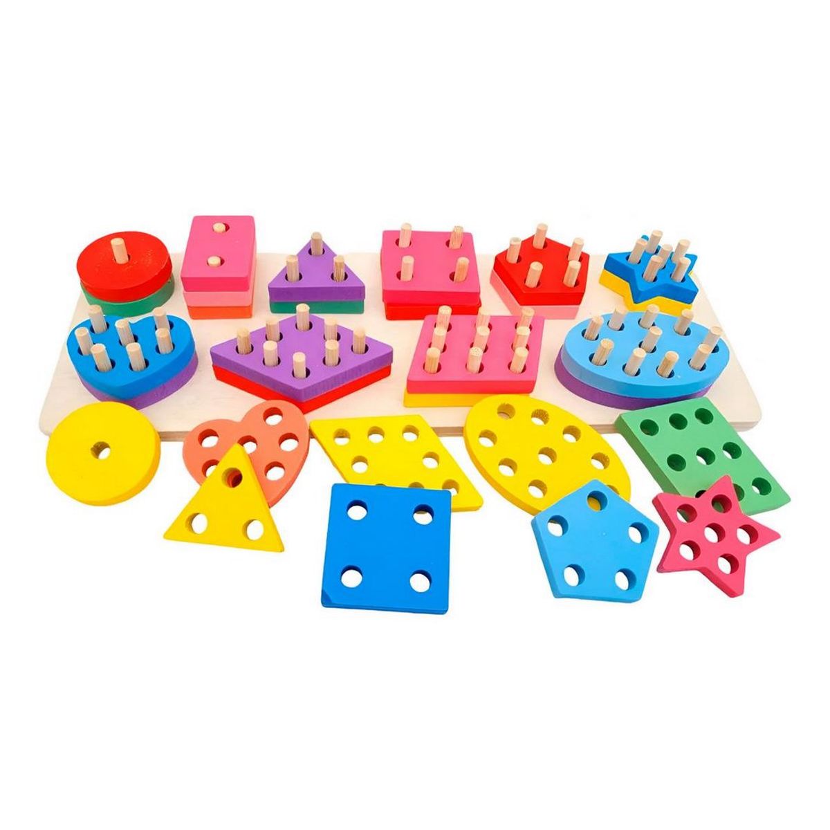 GENERICO - Juego Set Columnas Encastre Figuras Geometria Desarrollo